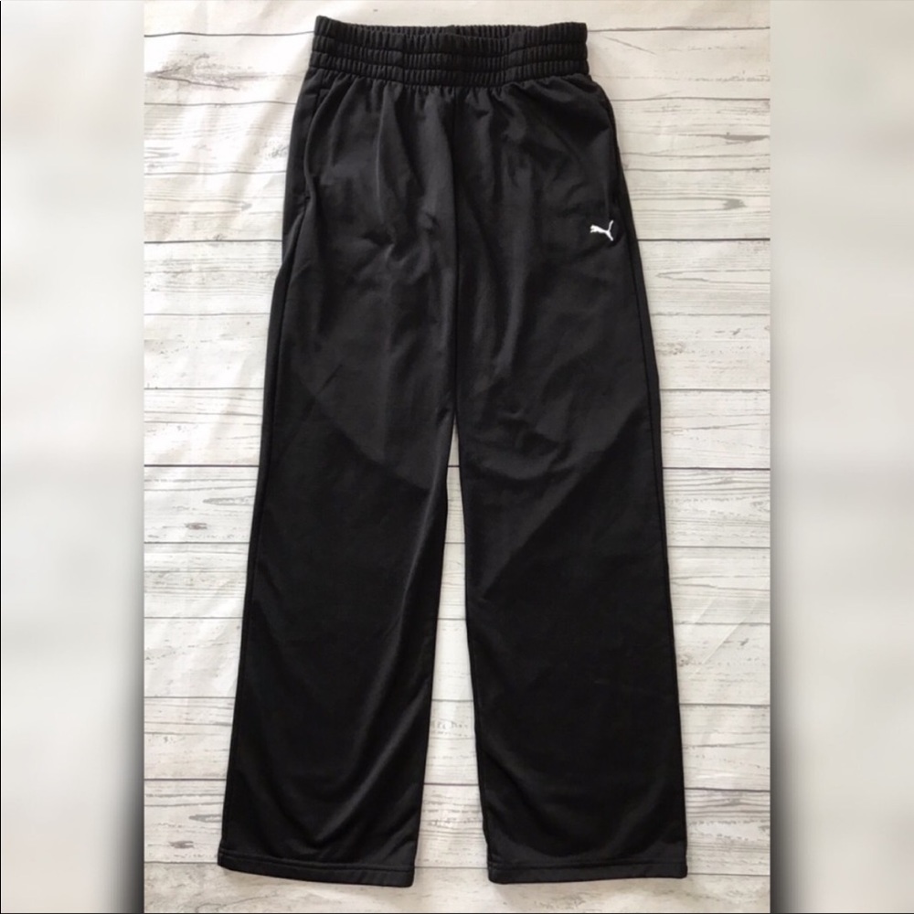 Puma Black Pull On Sweat Pants With Pockets